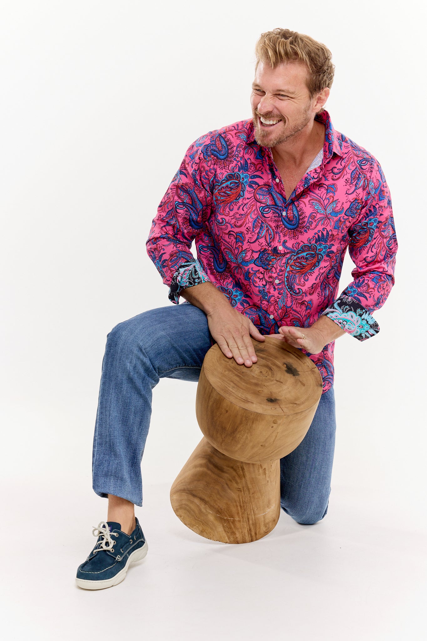 EDWARDIAN PAISLEY SHIRT PINK-David Smith Australia