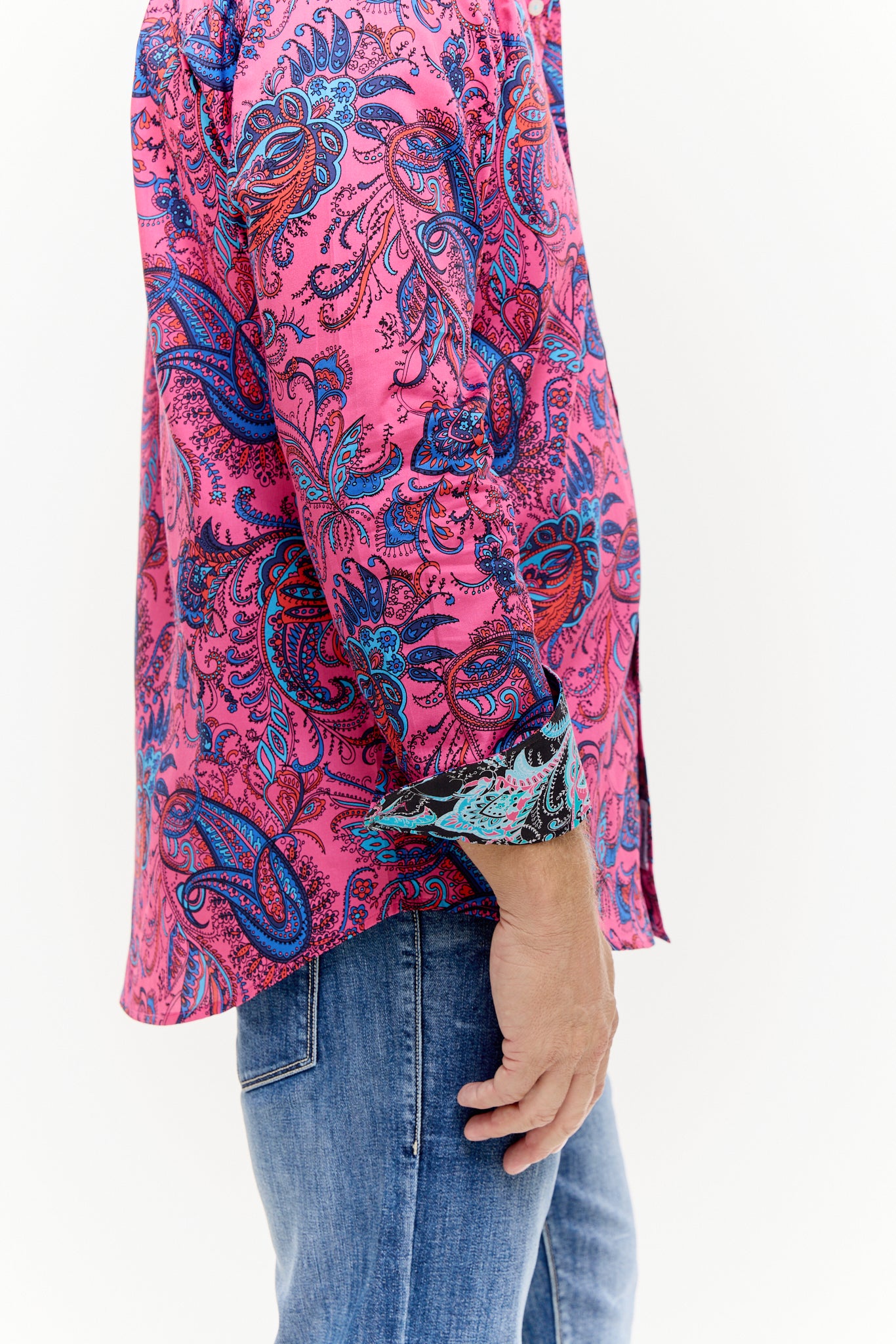 EDWARDIAN PAISLEY SHIRT PINK-David Smith Australia