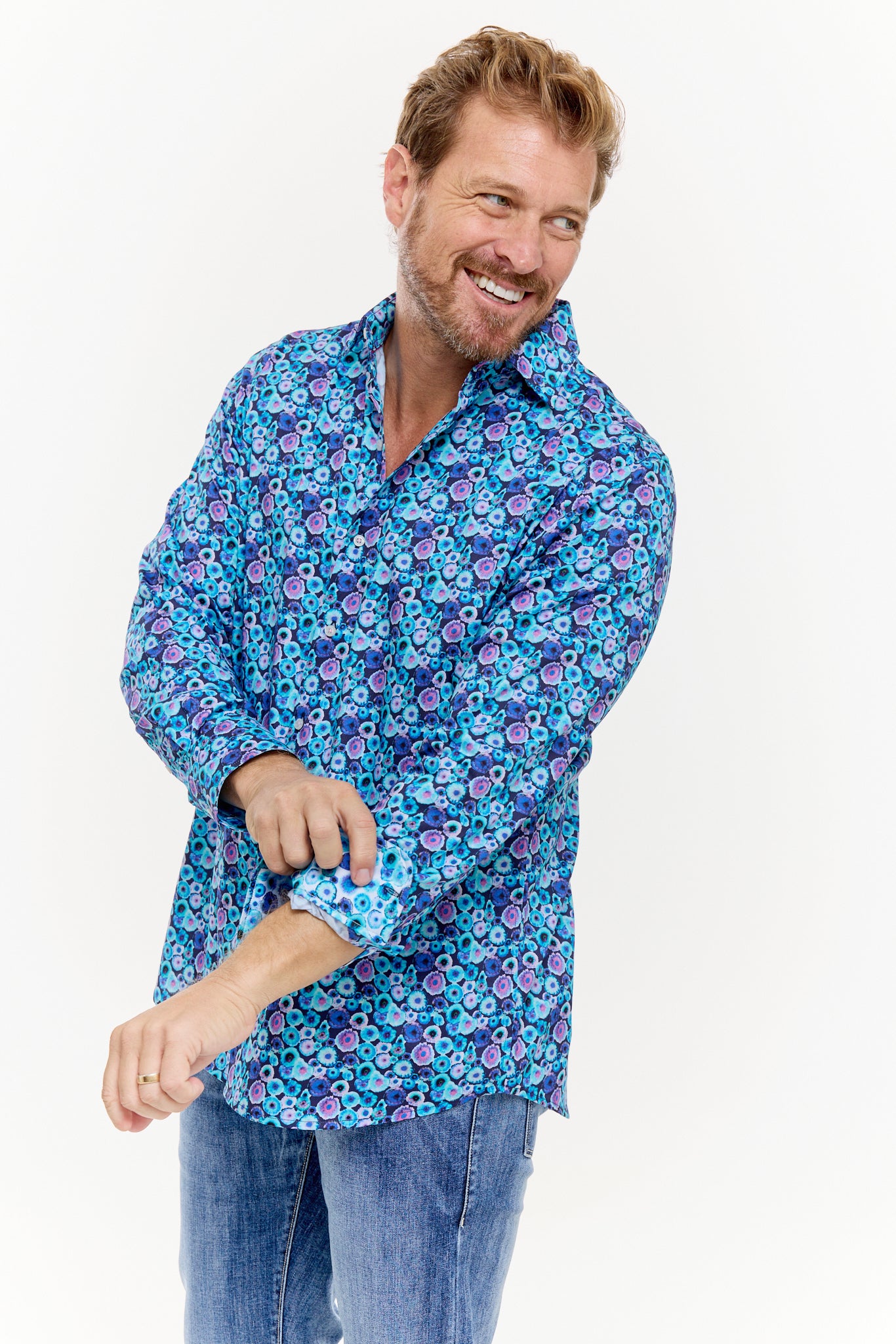 Inked Indigo Shirt – Modern Mens Long Sleeve Shirt David Smith