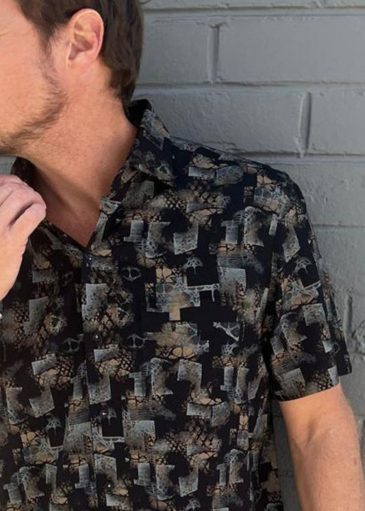 CAPRI SHIRT BLACK-David Smith Australia
