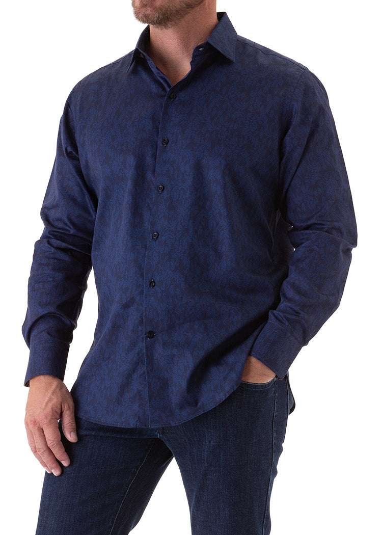 SUBTLE PAISLEY SHIRT INK-David Smith Australia