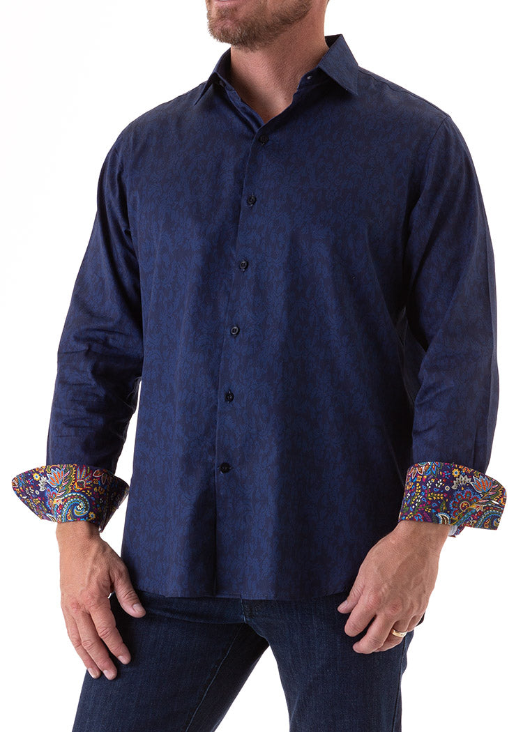 SUBTLE PAISLEY SHIRT INK-David Smith Australia