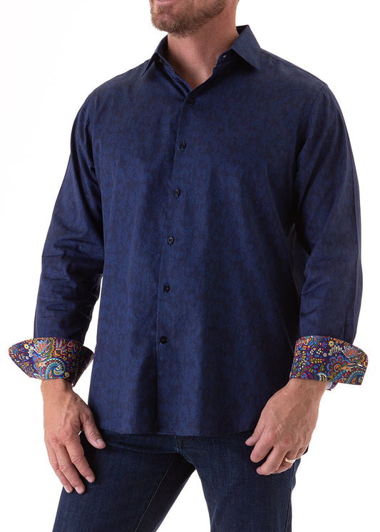 SUBTLE PAISLEY SHIRT INK-David Smith Australia