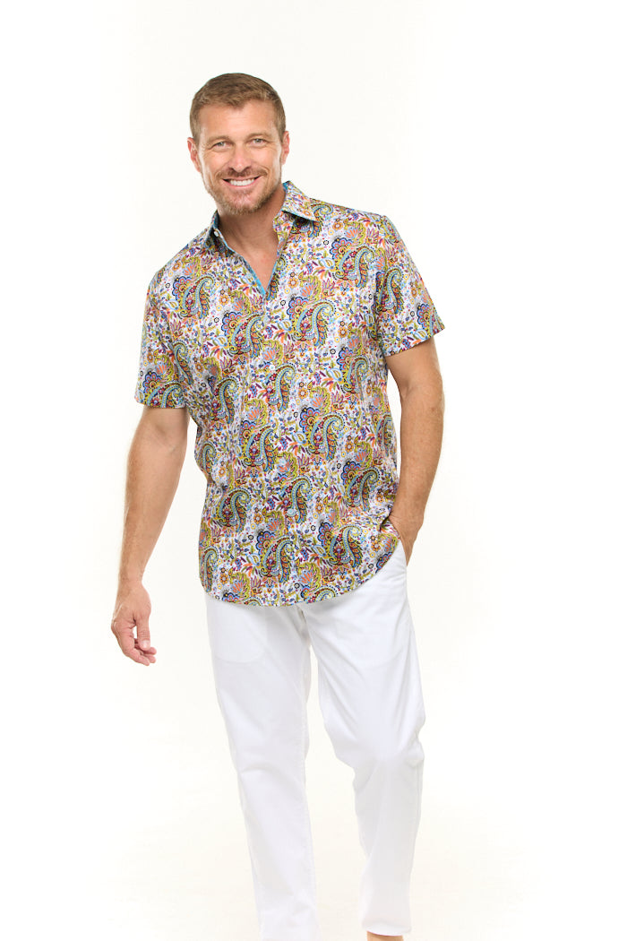 PEACOCK PAISLEY S/S SHIRT-David Smith Australia