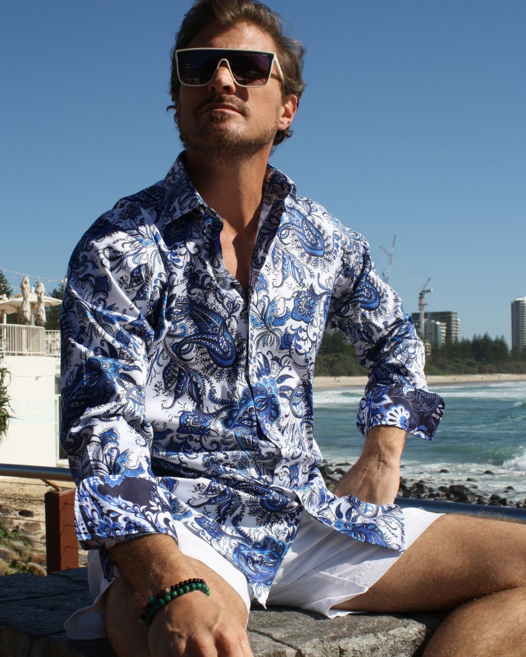 Lani Sunset Shirt– Mens Paisley Sleeve Shirt David Smith Australia