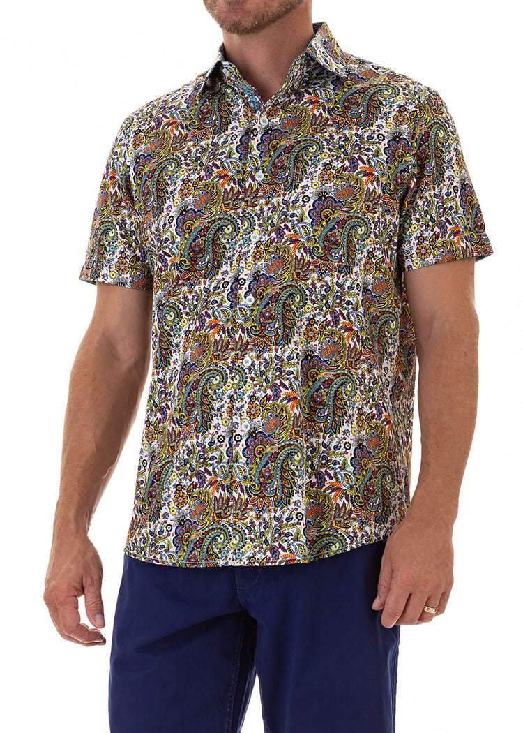 PEACOCK PAISLEY S/S SHIRT-David Smith Australia