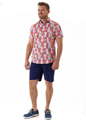 ZEBRA DAZZLE SHIRT- ROSE-David Smith Australia