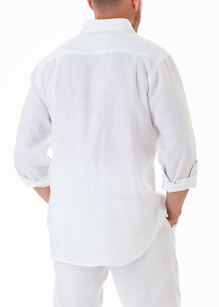 LANIKAI LINEN SHIRT - WHITE-David Smith Australia
