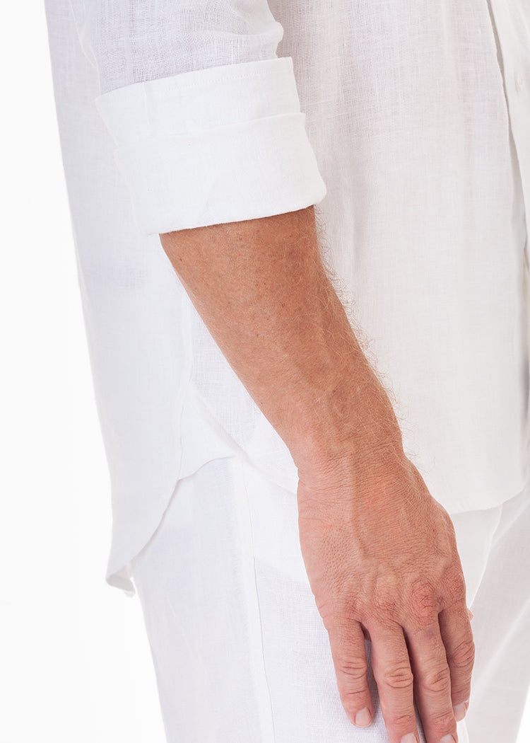 LANIKAI LINEN SHIRT - WHITE-David Smith Australia
