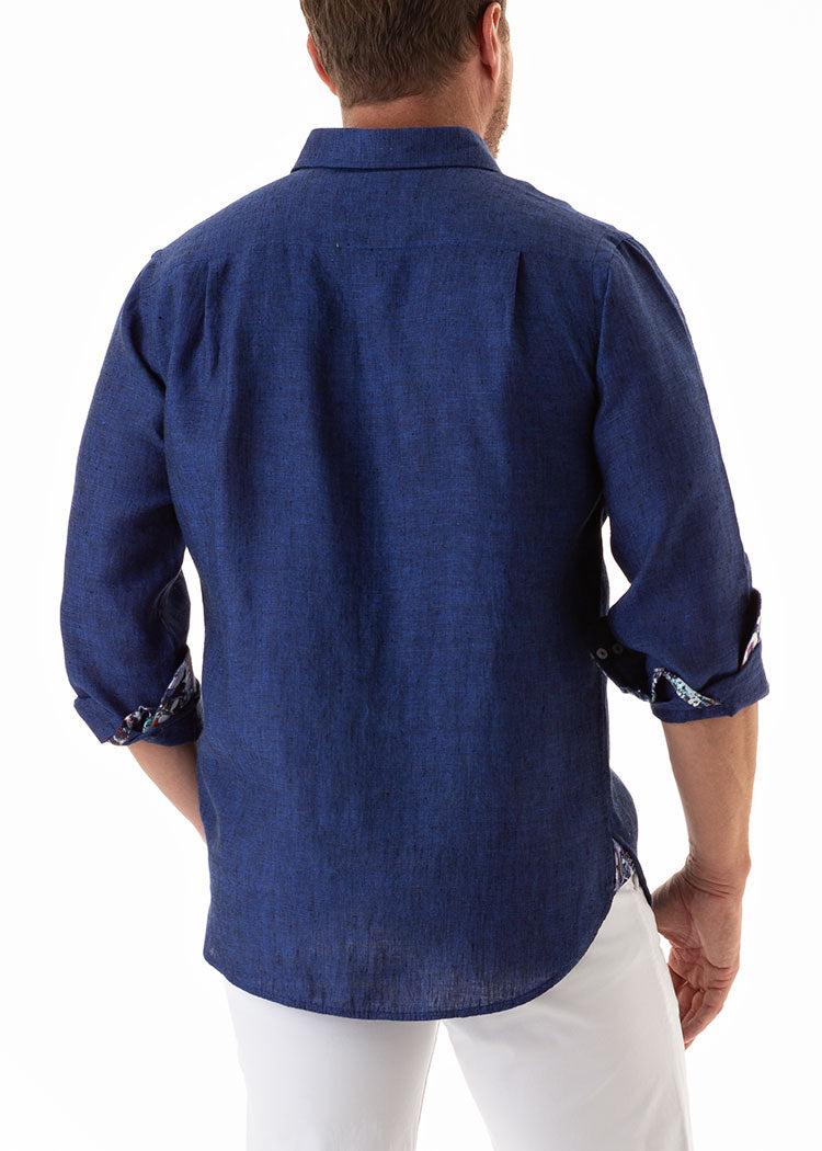 LANIKAI LINEN SHIRT INDIGO-David Smith Australia