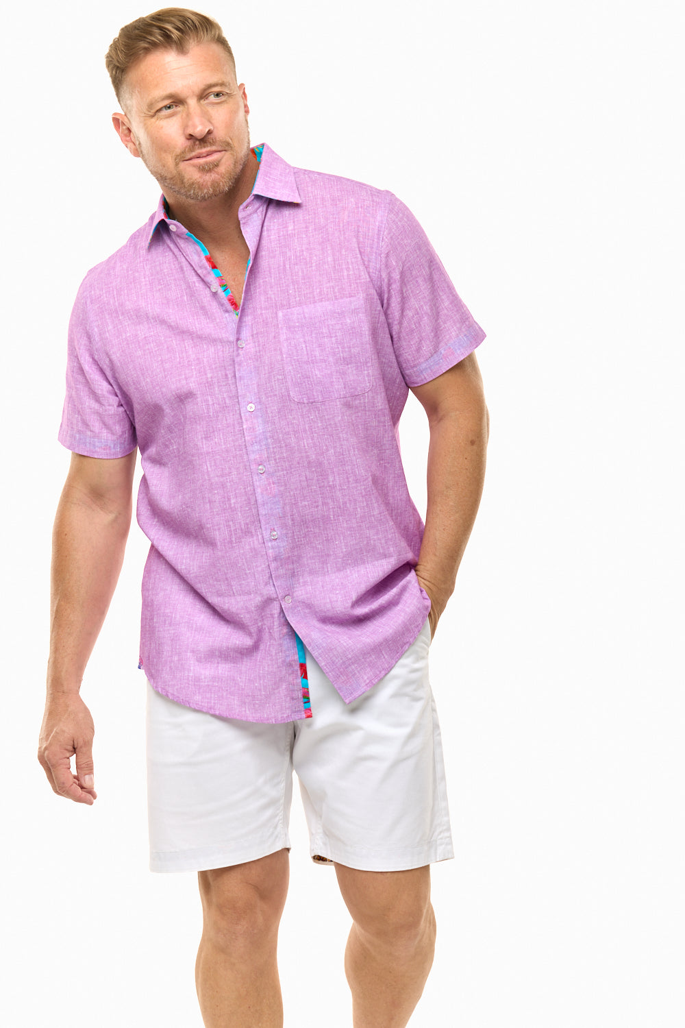 CAYMAN SILCOTT SHIRT IRIS-David Smith Australia