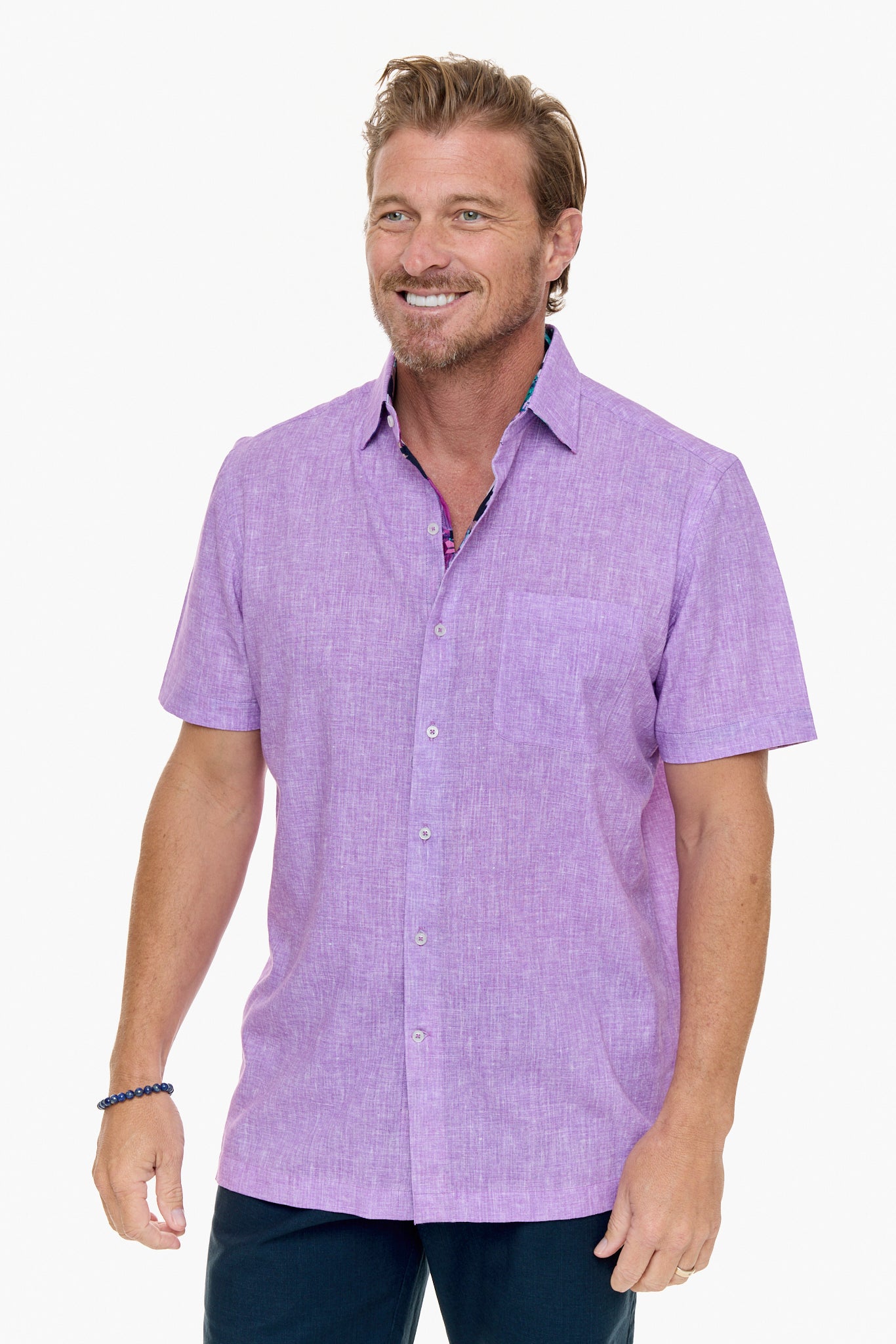 CAYMAN SILCOTT SHIRT LILAC-David Smith Australia