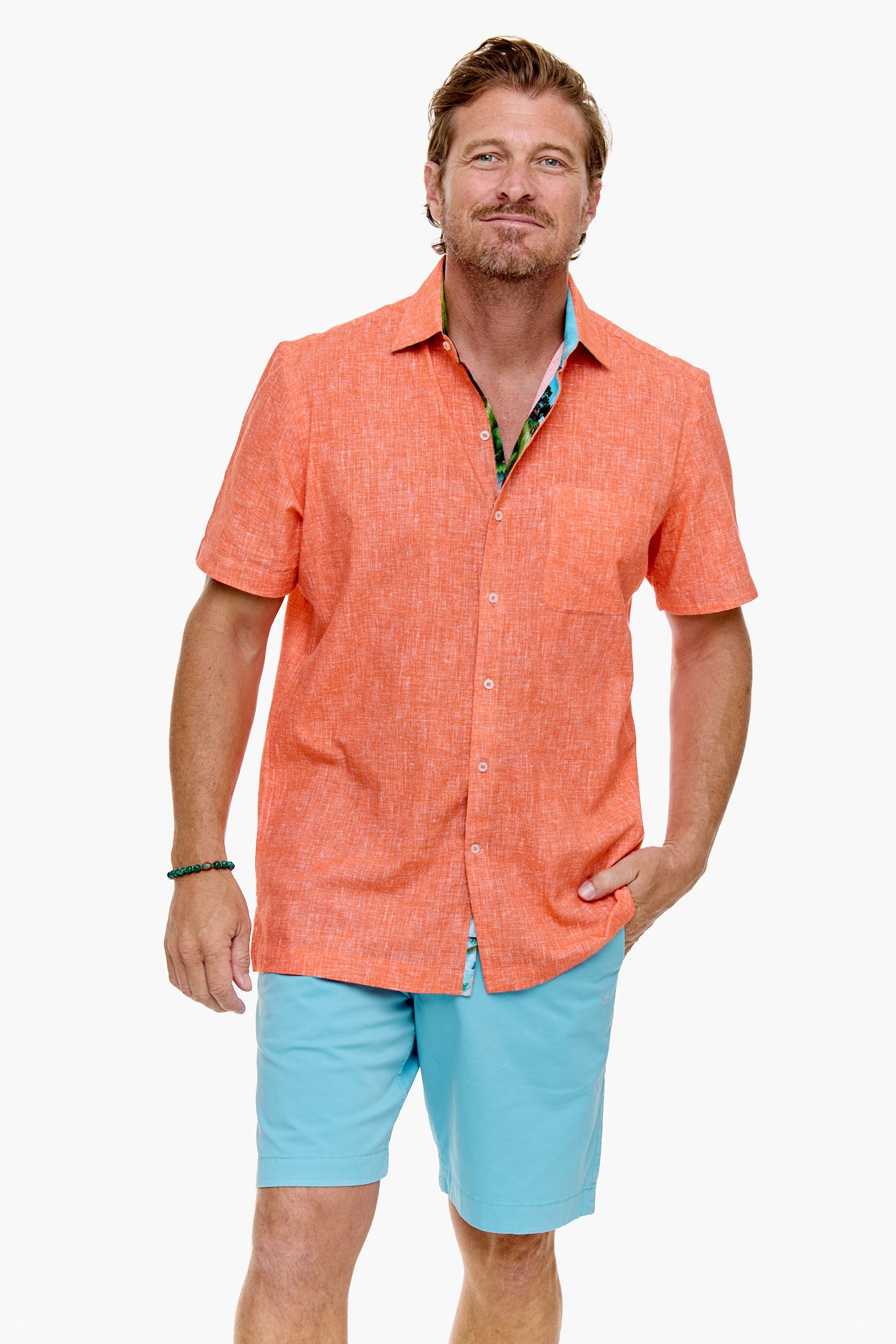 CAYMAN SILCOTT SHIRT ORANGE-David Smith Australia