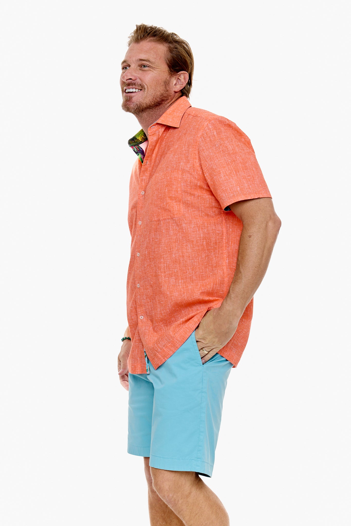 CAYMAN SILCOTT SHIRT ORANGE-David Smith Australia