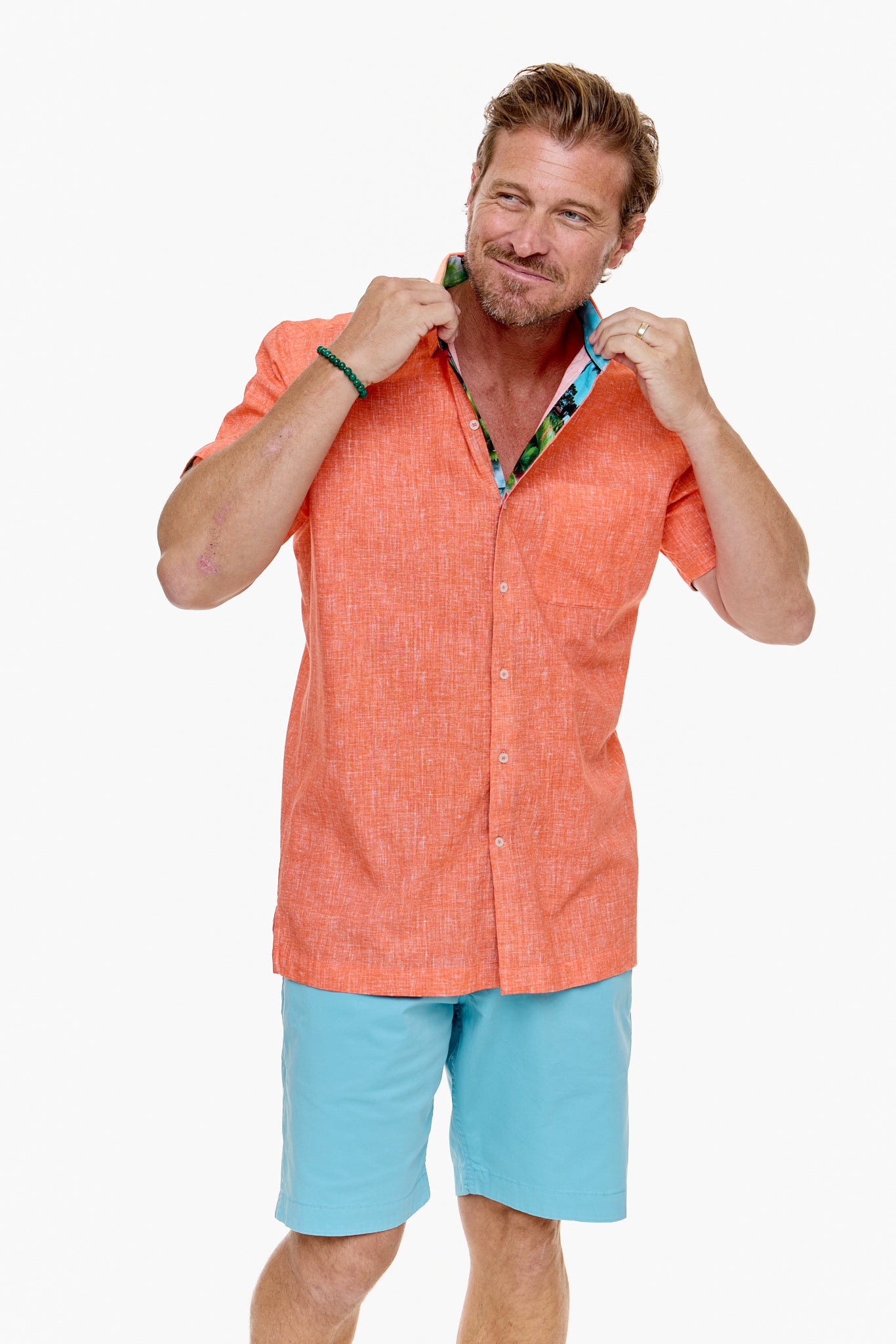 CAYMAN SILCOTT SHIRT ORANGE-David Smith Australia