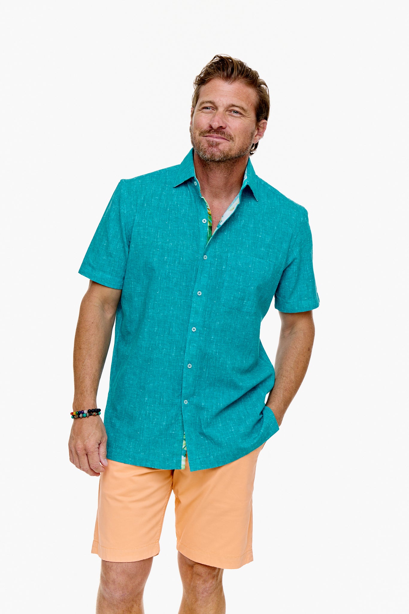 CAYMAN SILCOTT SHIRT TEAL-David Smith Australia