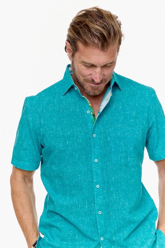 CAYMAN SILCOTT SHIRT TEAL