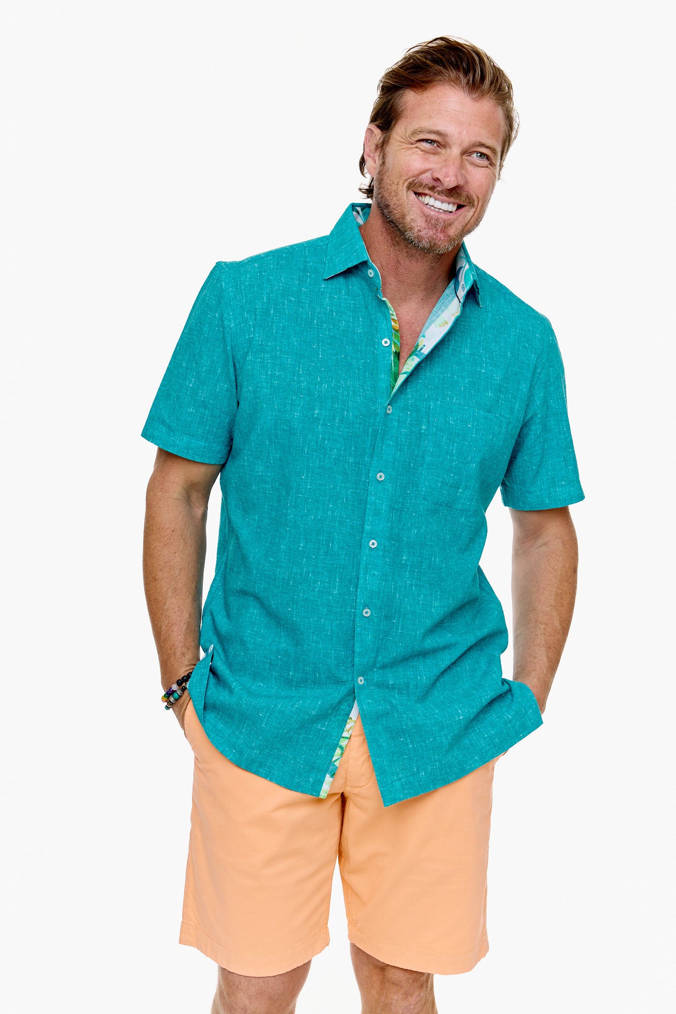 CAYMAN SILCOTT SHIRT TEAL-David Smith Australia
