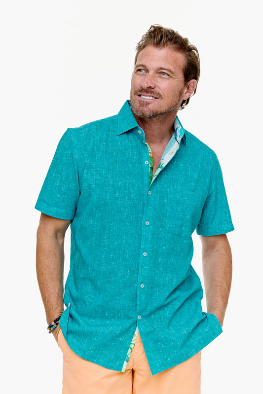 CAYMAN SILCOTT SHIRT TEAL