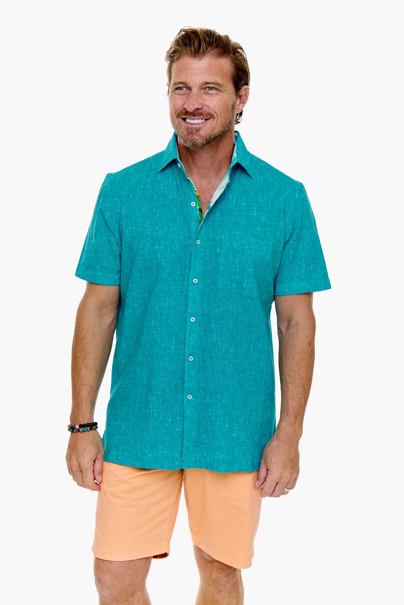 CAYMAN SILCOTT SHIRT TEAL-David Smith Australia