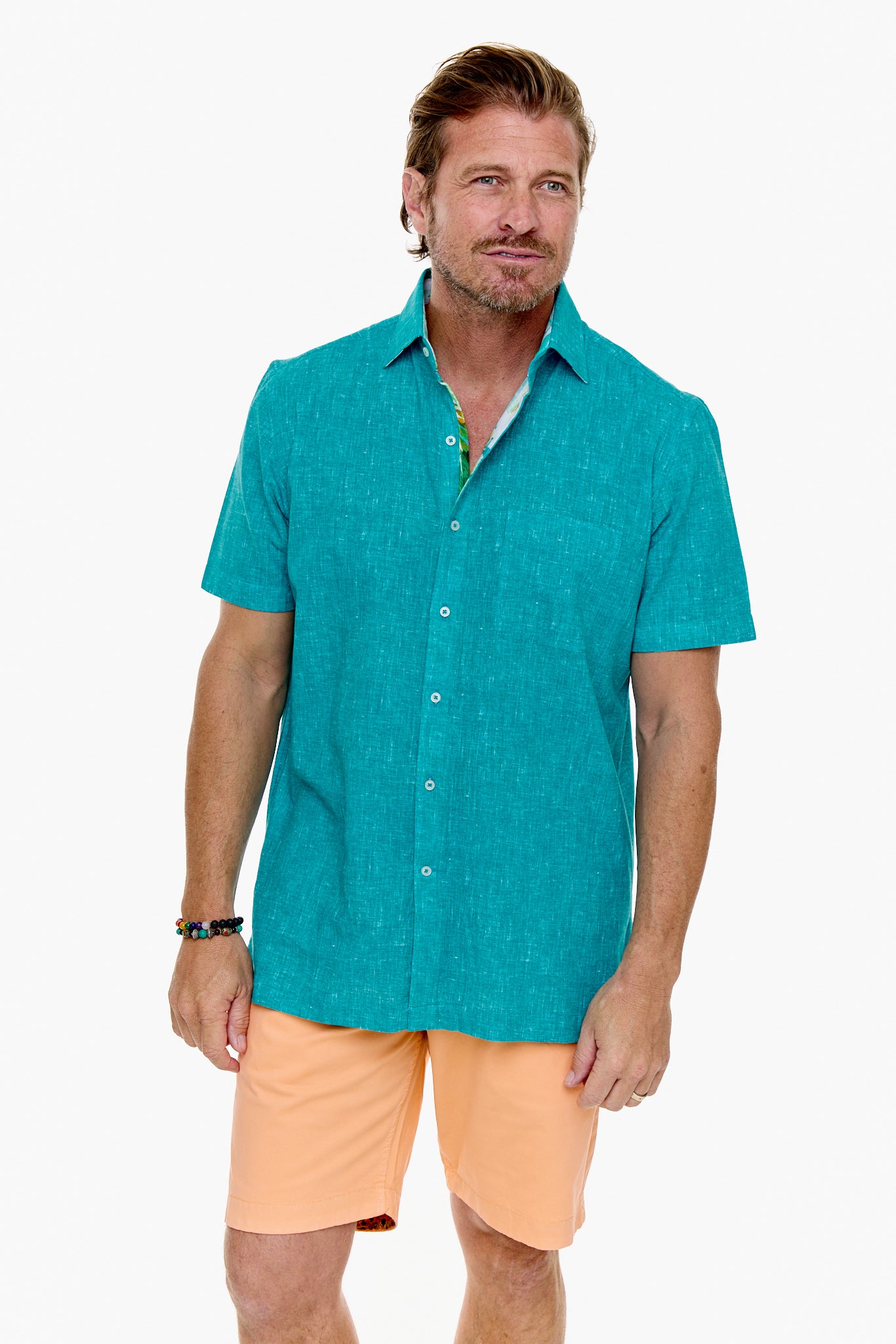 CAYMAN SILCOTT SHIRT TEAL-David Smith Australia
