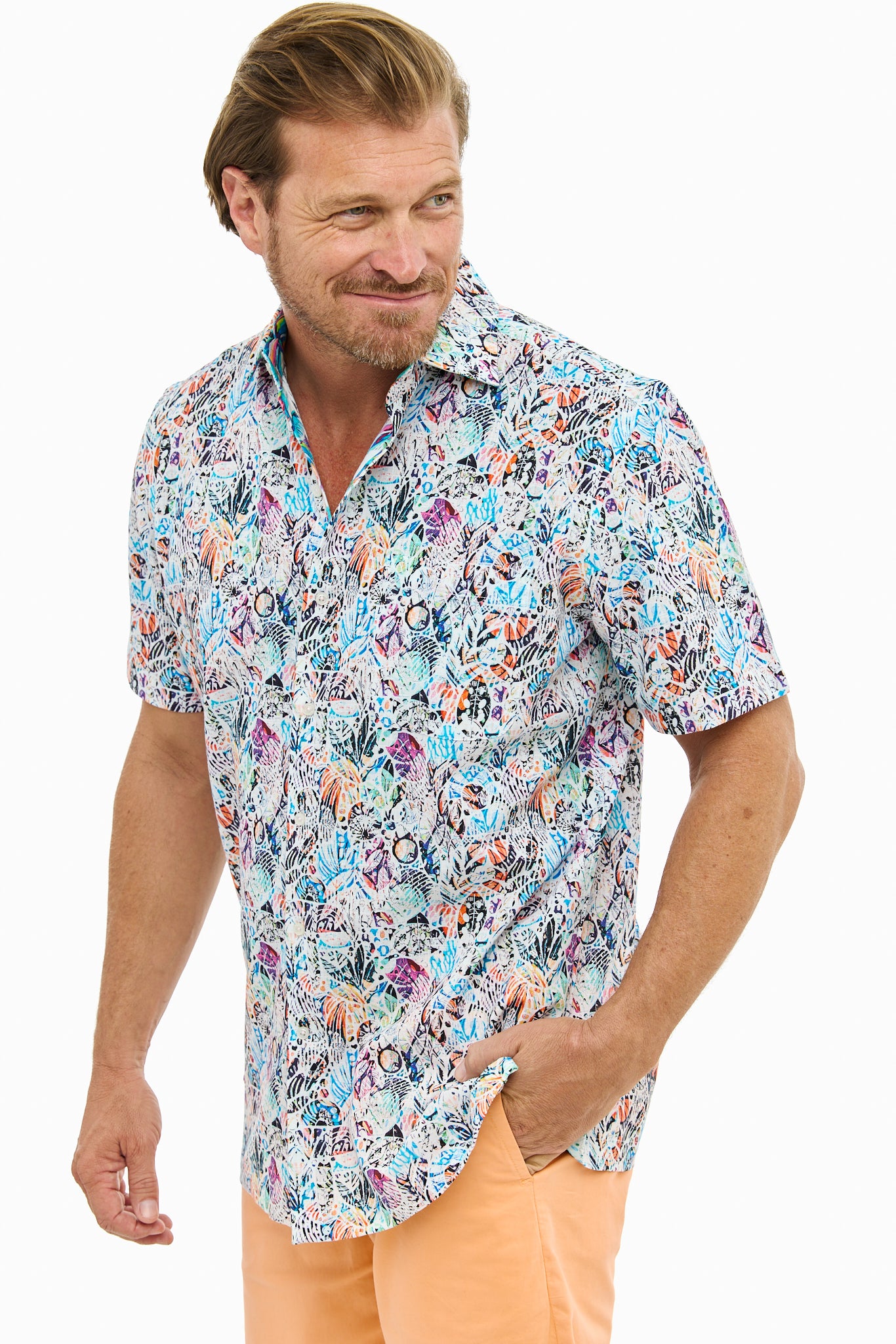 ISLAND MOSAIC SILCOTT SHIRT-David Smith Australia