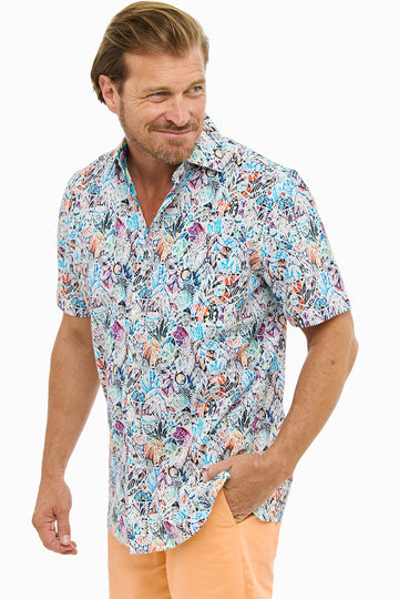 ISLAND MOSAIC SILCOTT SHIRT-David Smith Australia