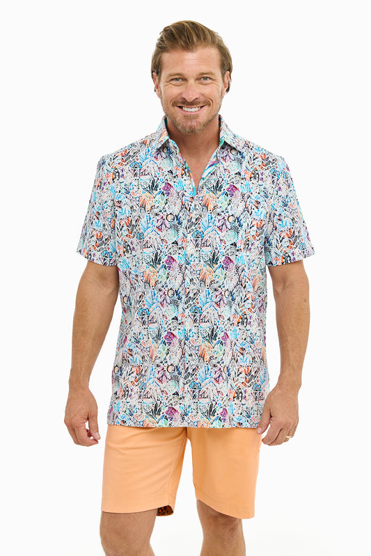 ISLAND MOSAIC SILCOTT SHIRT-David Smith Australia