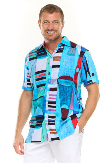 PORTOFINO SHIRT AQUA-David Smith Australia