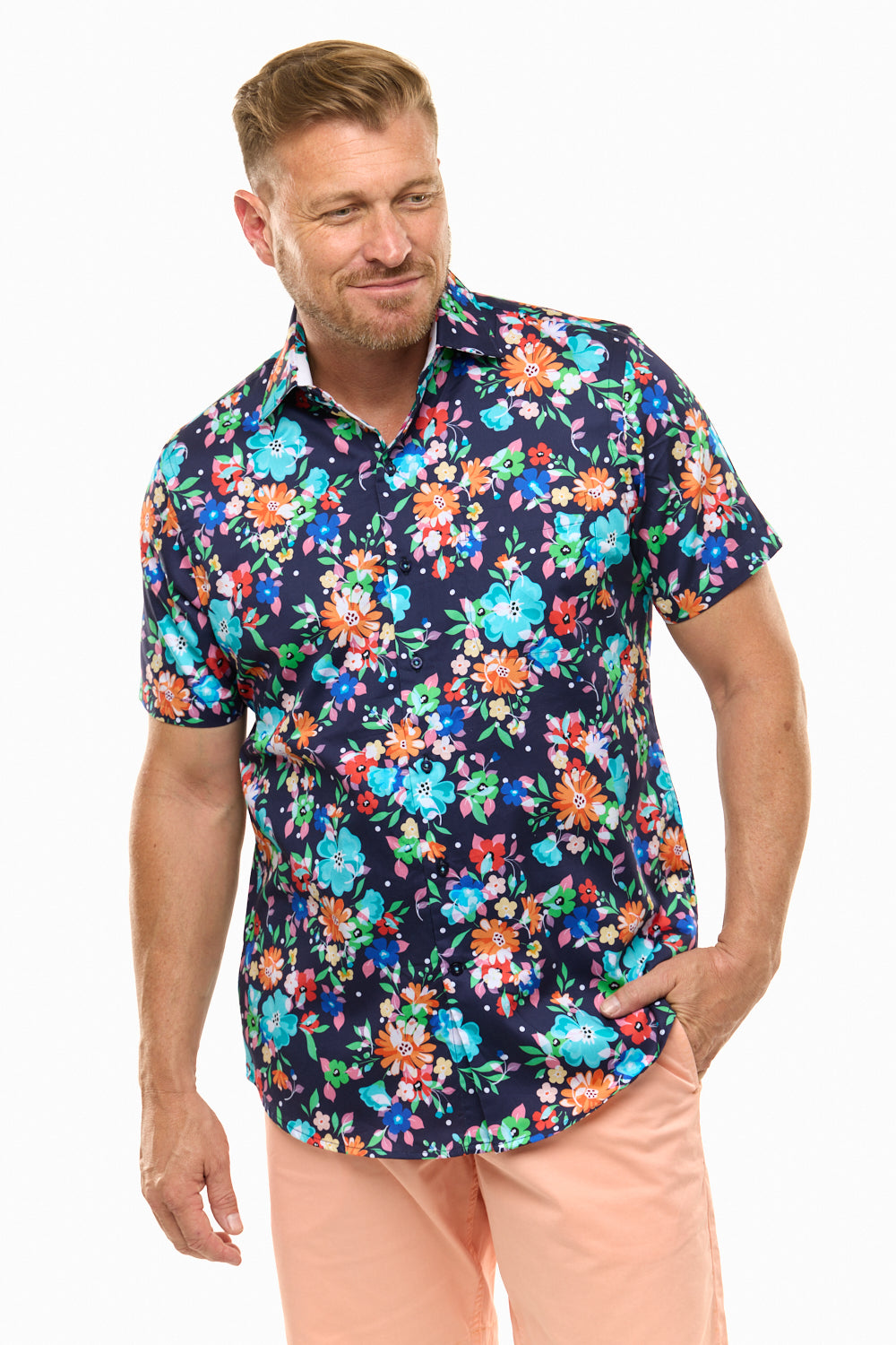 BOUQUET SHIRT NAVY-David Smith Australia