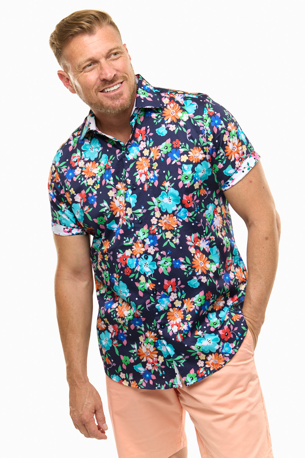 BOUQUET SHIRT NAVY-David Smith Australia