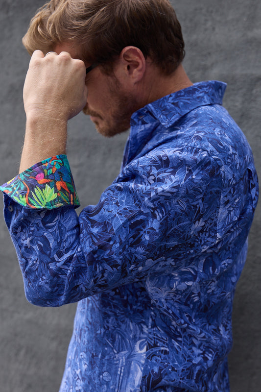 SHADOWS LINEN SHIRT BLUE