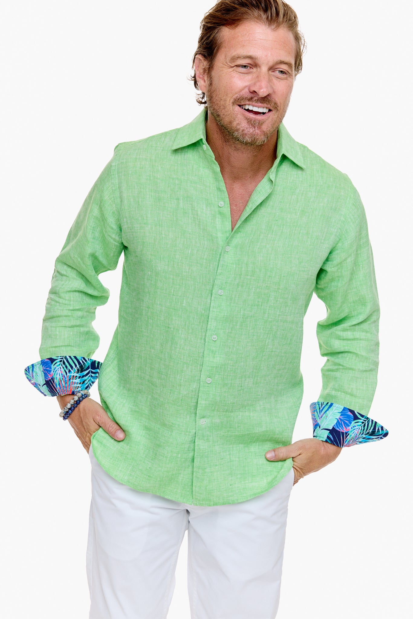 LANIKAI LINEN SHIRT CLOVER-David Smith Australia