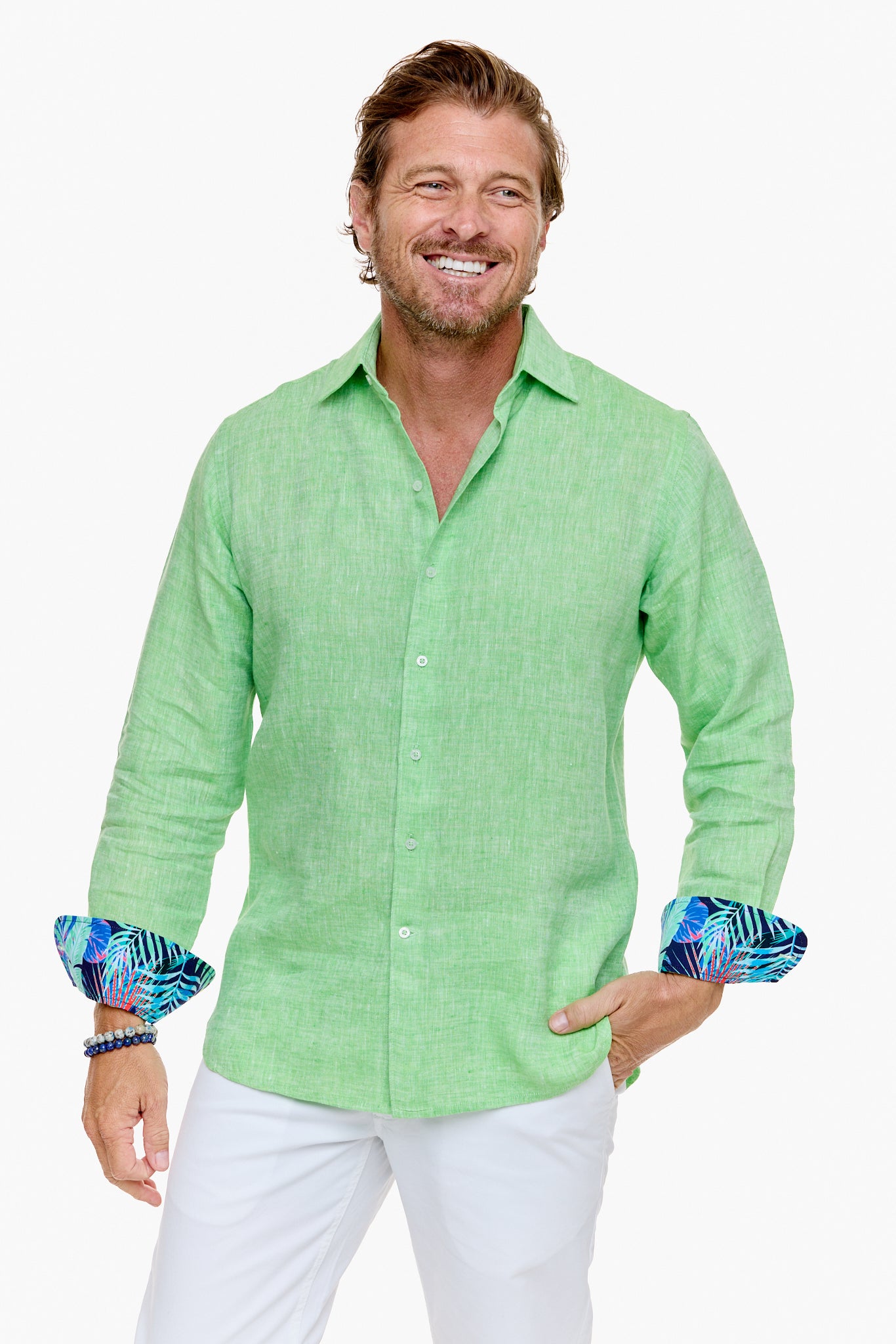 LANIKAI LINEN SHIRT CLOVER-David Smith Australia