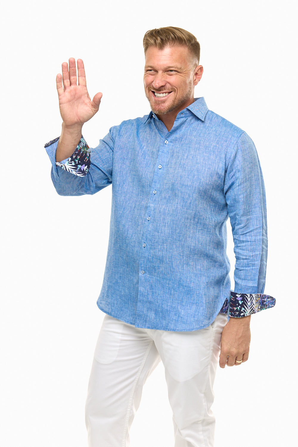 LANIKAI LINEN SHIRT DENIM-David Smith Australia