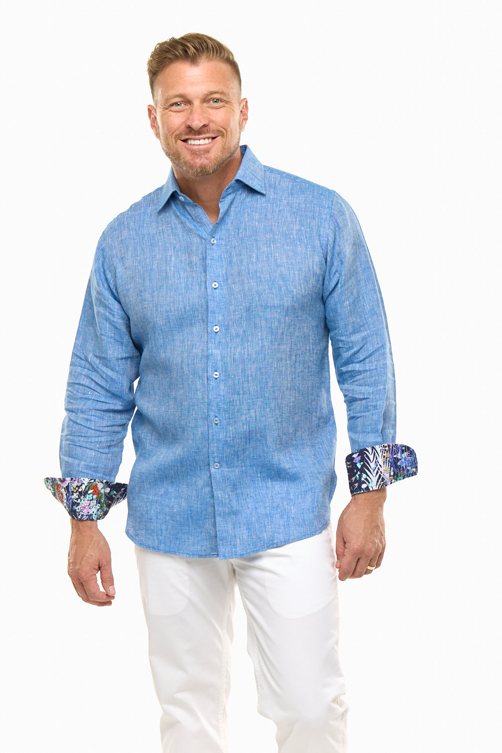 LANIKAI LINEN SHIRT DENIM-David Smith Australia