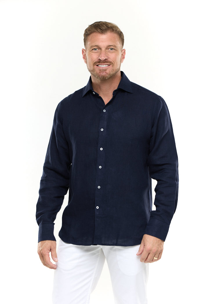 INK LINEN SHIRT-David Smith Australia