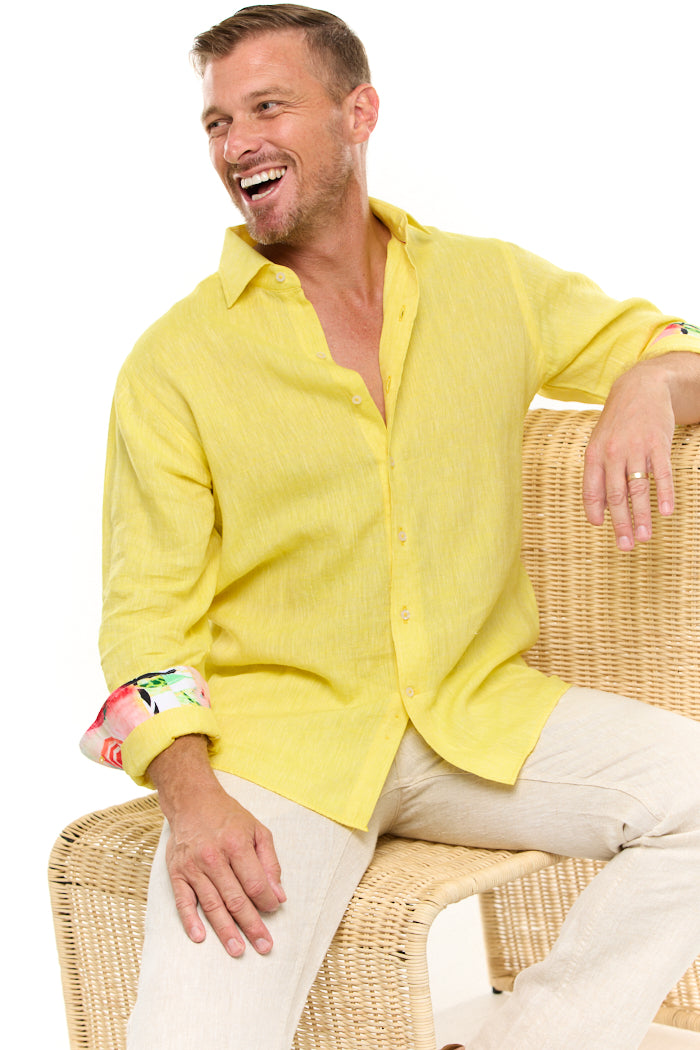 LANIKAI LINEN SHIRT NEON-David Smith Australia