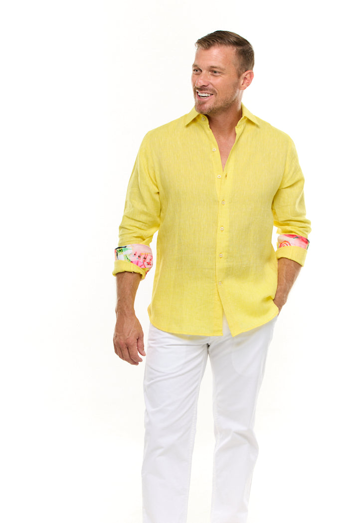 LANIKAI LINEN SHIRT NEON-David Smith Australia