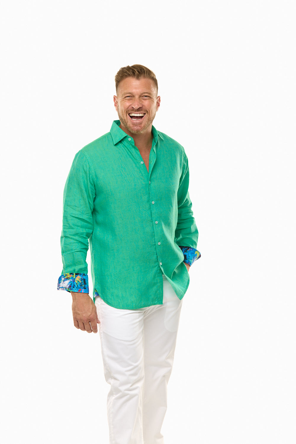 LANIKAI LINEN SHIRT OPAL-David Smith Australia