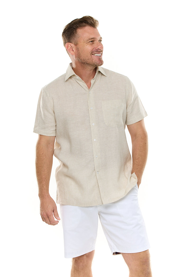 HAVANA LINEN SHIRT SAND-David Smith Australia