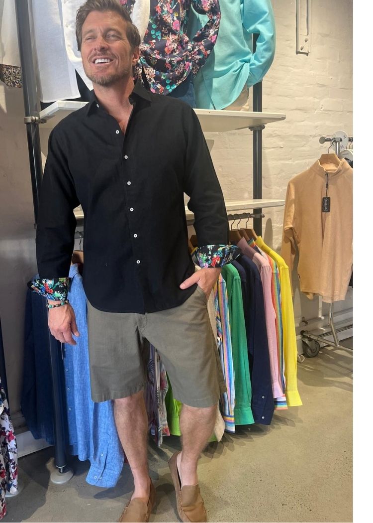 ISLAND SHIRT BLACK-David Smith Australia