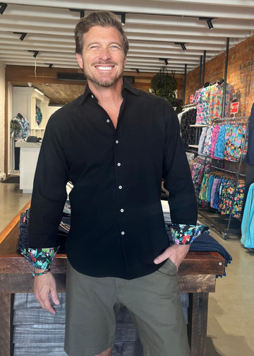 ISLAND SHIRT BLACK-David Smith Australia