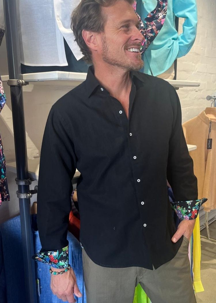 ISLAND SHIRT BLACK-David Smith Australia