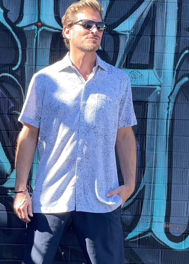 CAPRI SHIRT WHITE FLORAL-David Smith Australia