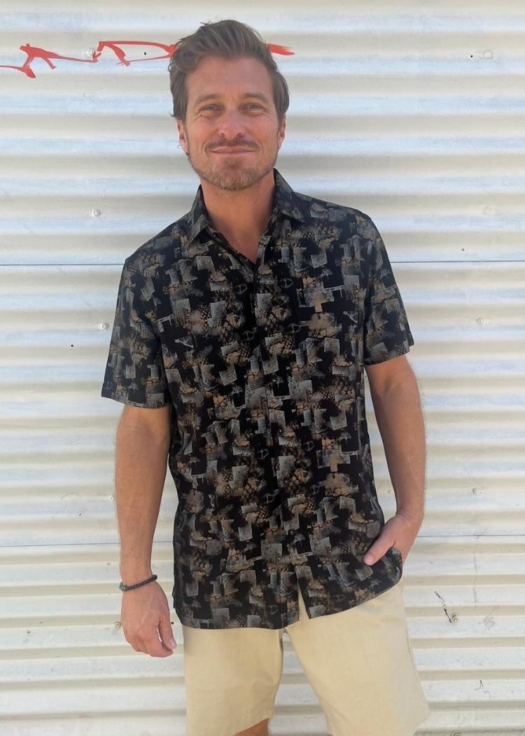 CAPRI SHIRT BLACK-David Smith Australia