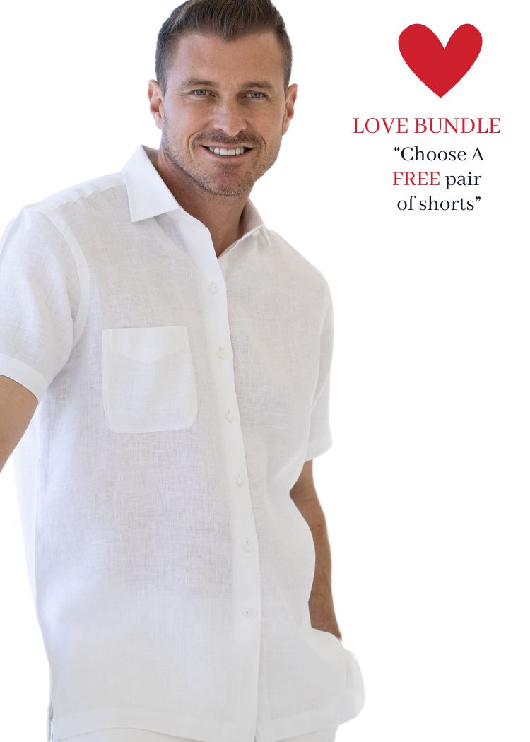 HAVANA LINEN SHIRT WHITE-David Smith Australia