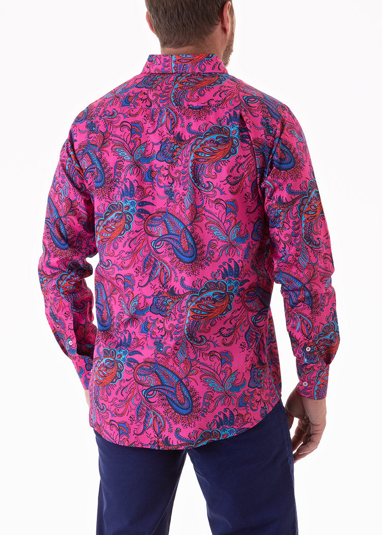 EDWARDIAN PAISLEY SHIRT PINK-David Smith Australia