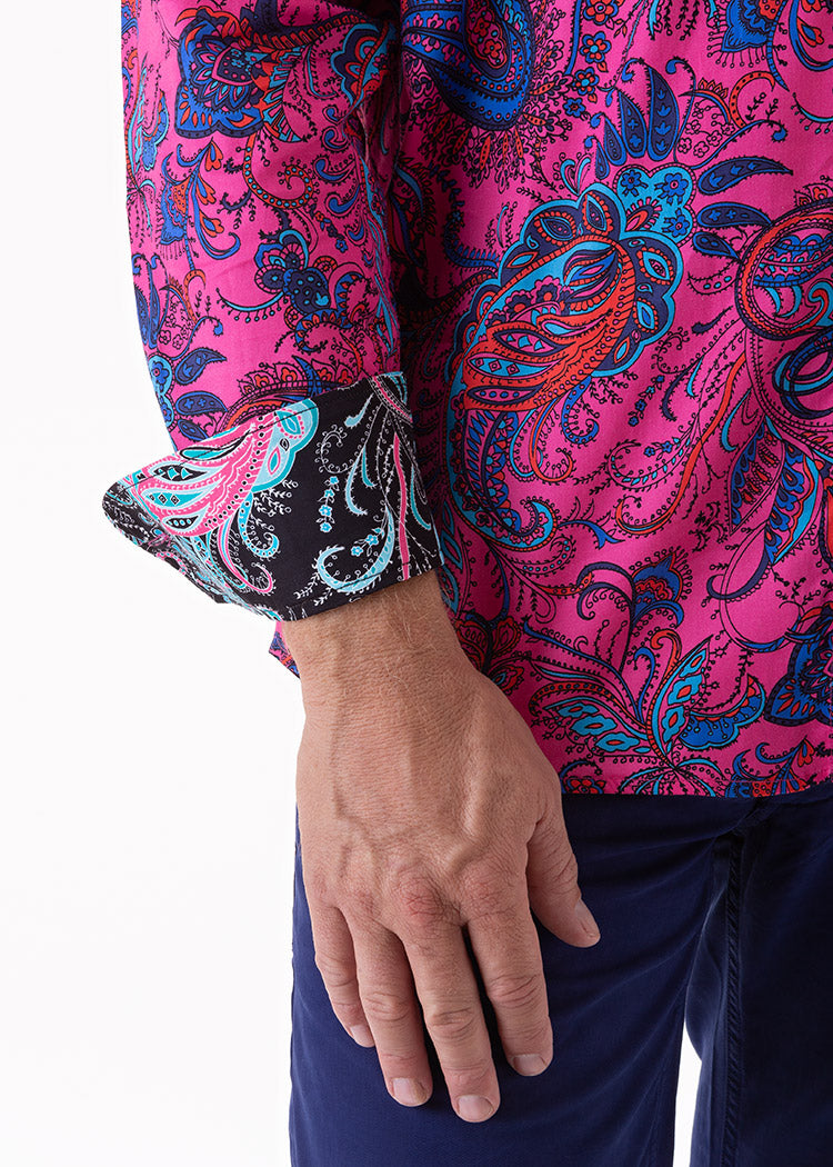 EDWARDIAN PAISLEY SHIRT PINK-David Smith Australia