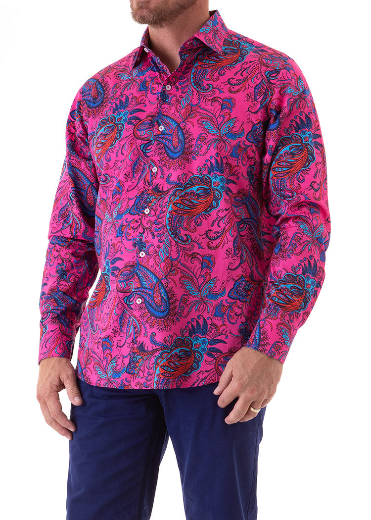 EDWARDIAN PAISLEY SHIRT PINK-David Smith Australia